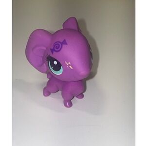 Purple Littlest Pet Shop LPS Purple Candy Swirl Ram Sweetie Figure Toy Blue Eyes
